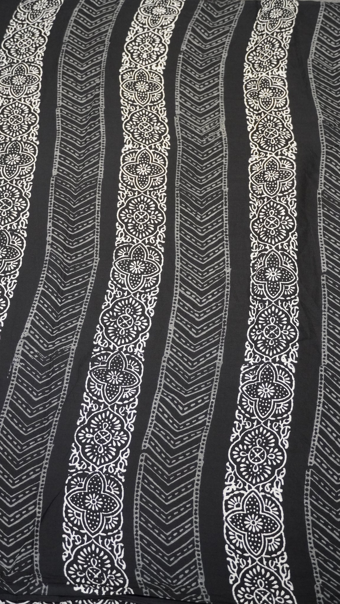Mul Mul Cotton Saree Black Floral