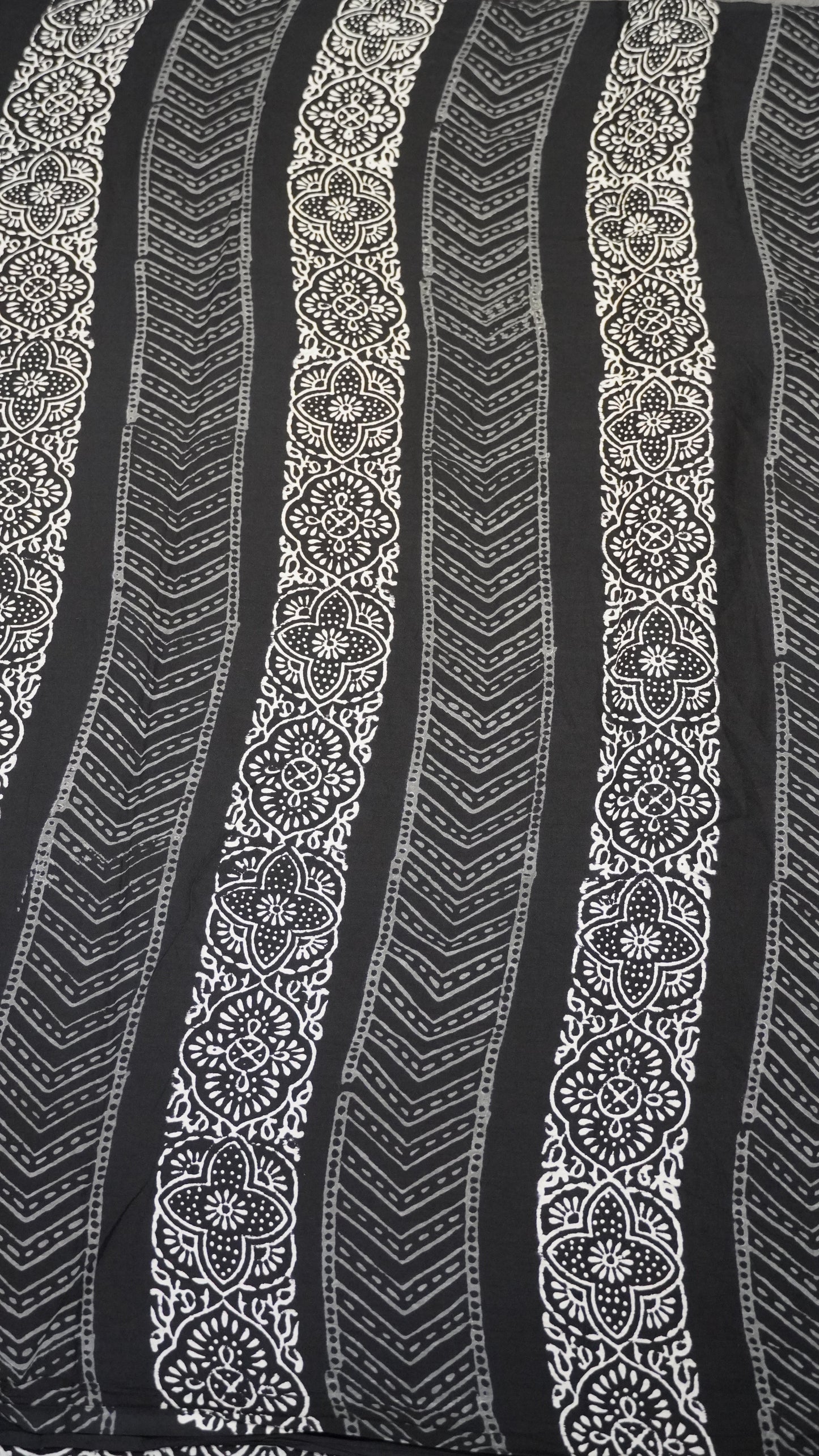Mul Mul Cotton Saree Black Floral