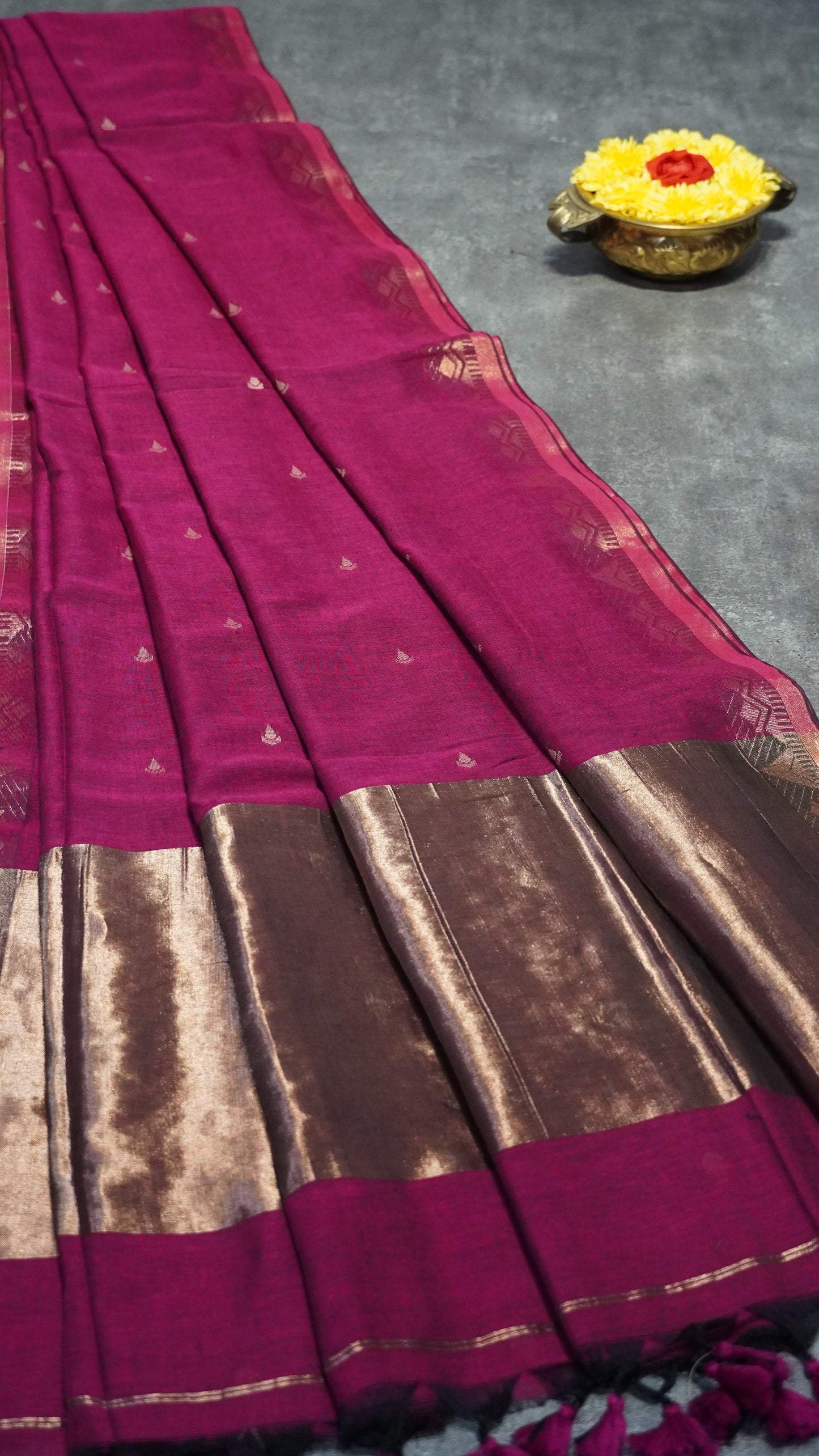 Handloom Cotton Saree Majanta