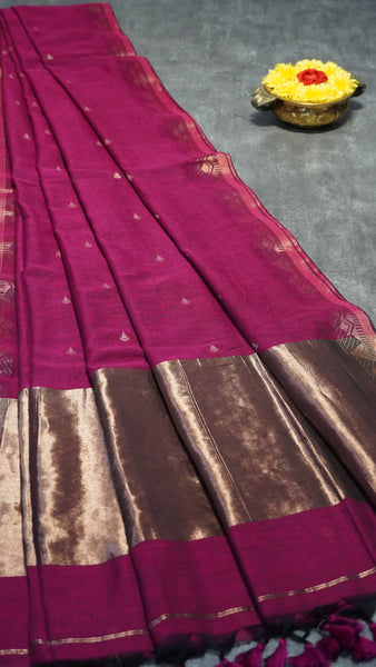 Handloom Cotton Saree Majanta