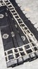 Linen Cotton Batik Print Black With Zari Border thumbnail