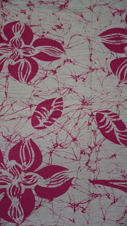Mul Mul Cotton Saree Half White to Pink