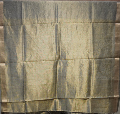 Chanderi Tissue Aplique Work Grey