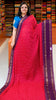 Shiffon Saree Arrow Print With Gap Zari Border Red To Wine thumbnail