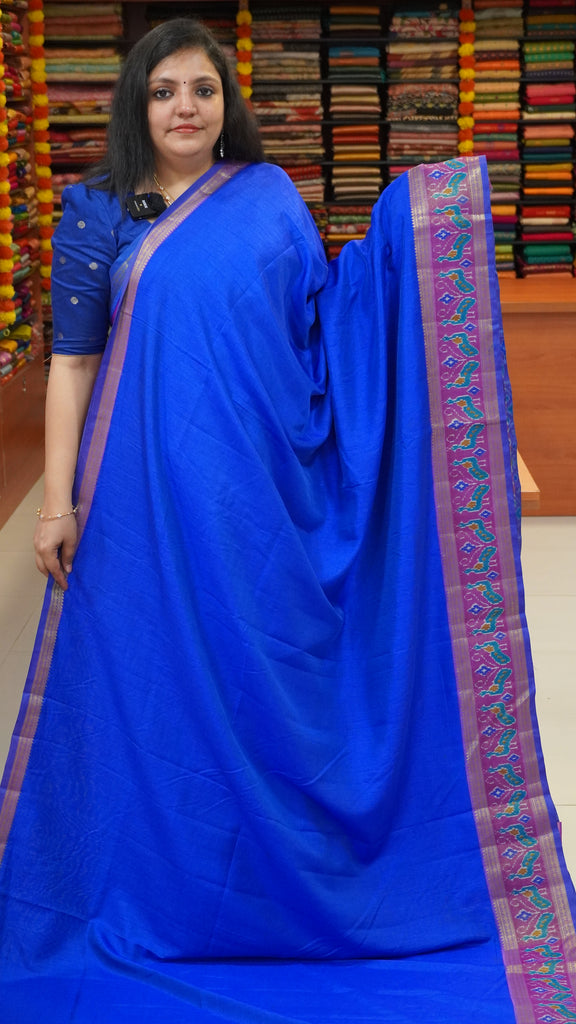 Semi Pattola Saree Blue