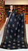 Shiffon Printed Saree Black With Zari Border thumbnail