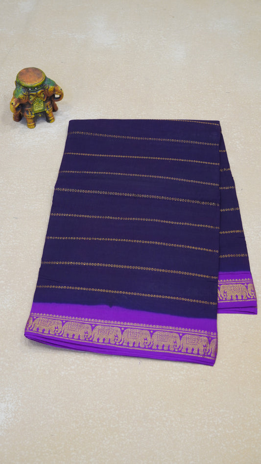 Sungudi Cotton Saree Checks Veldhari-Purple