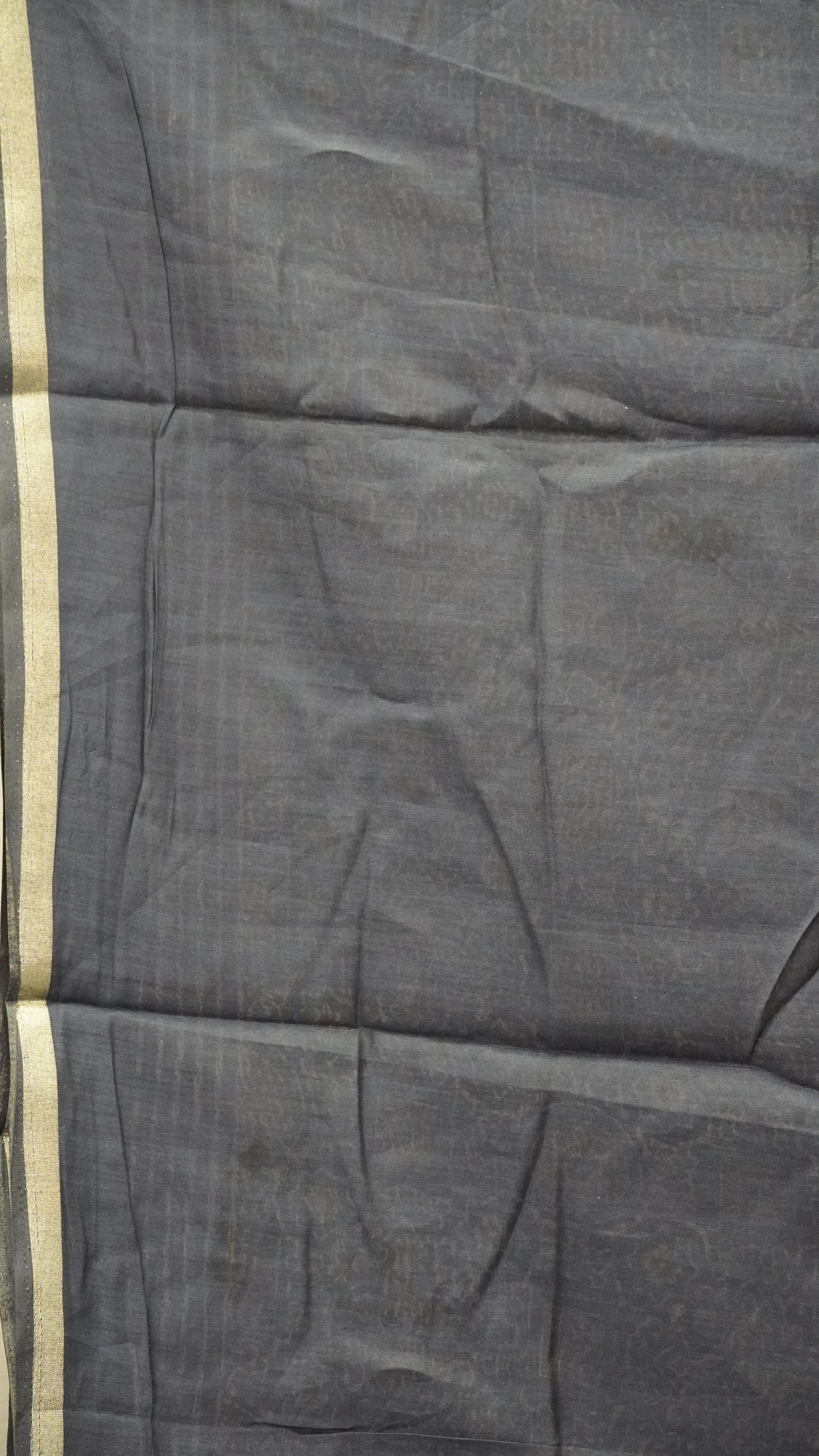 Malai Cotton Saree Ajrakh Border - Navy Blue
