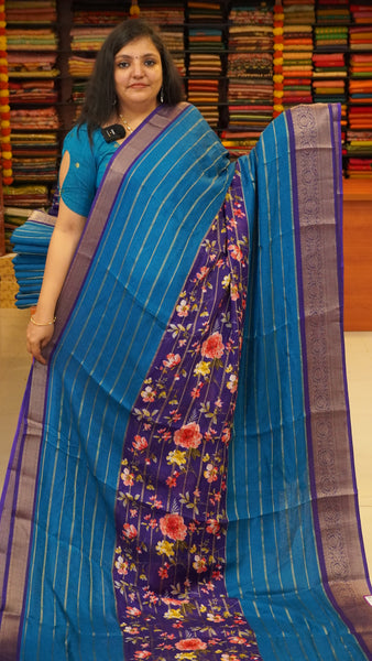Art Mysore Silk Saree Blue to Violet