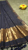 Handloom Cotton Saree Navy Blue thumbnail