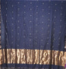 Handloom Cotton Saree Navy Blue thumbnail