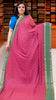 Shiffon Saree Arrow Print With Gap Zari Border Pink to Green thumbnail