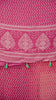 Shiffon Saree Arrow Print With Gap Zari Border Pink to Green thumbnail
