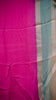 Shiffon Saree Arrow Print With Gap Zari Border Pink to Green thumbnail