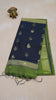 Maheswari Cotton Saree Butterfly Print- Green thumbnail