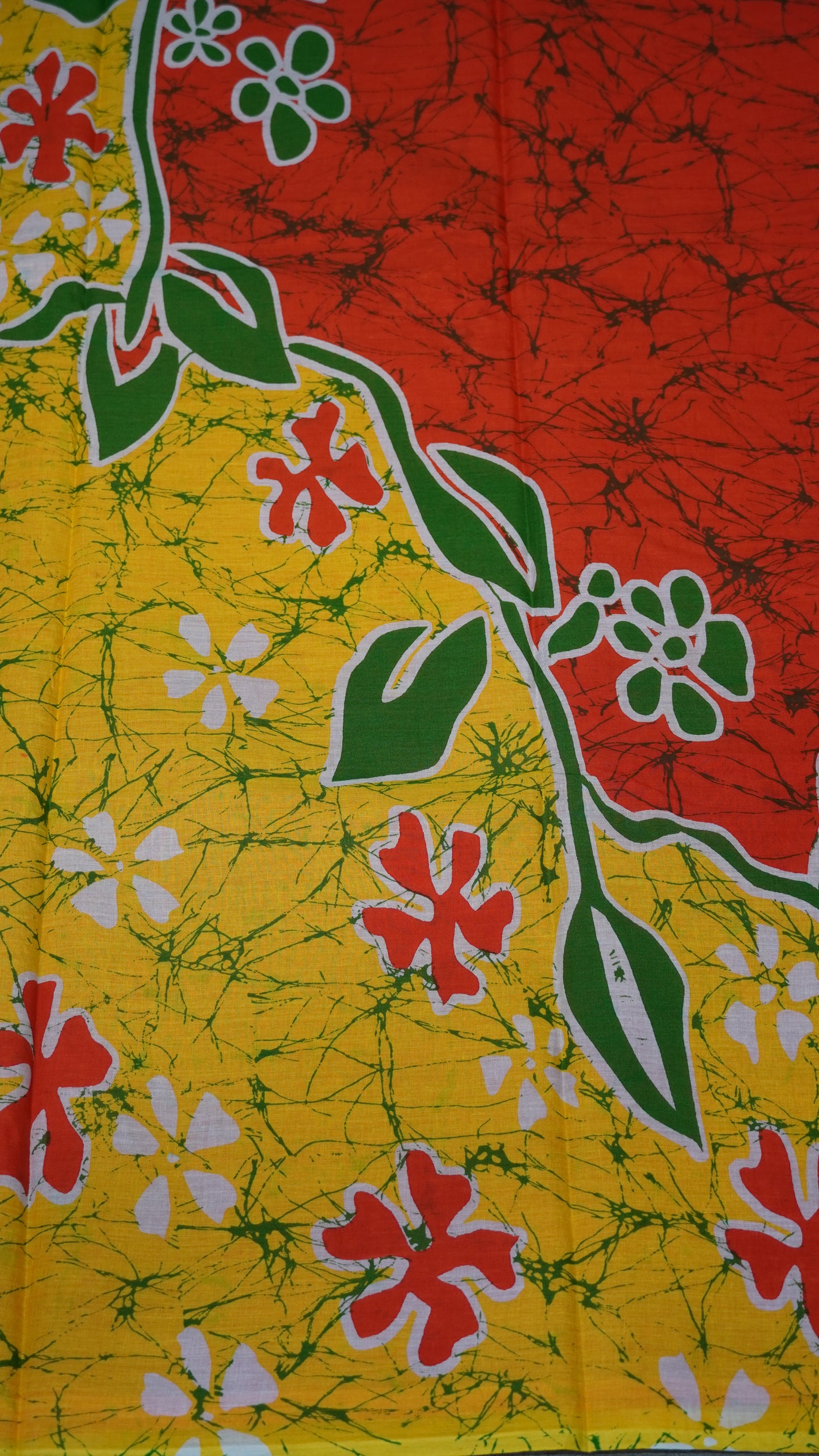 Mul Mul Cotton Saree Red to Yellow