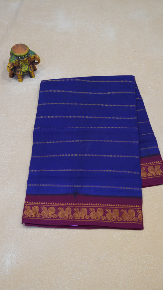 Sungudi Cotton Saree Checks Veldhari-Voilet