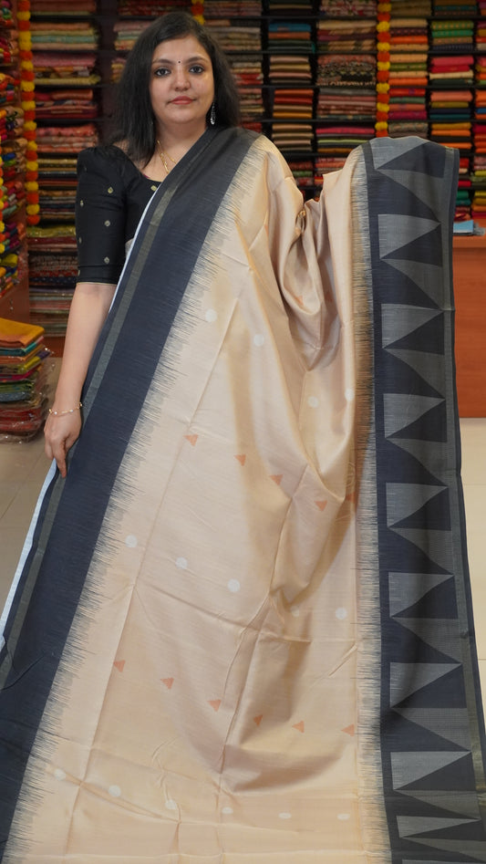 Semi Tussar Arrow Print Beige