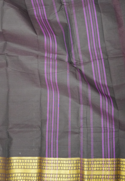 Chettinadu Cotton Saree-Deep Brown