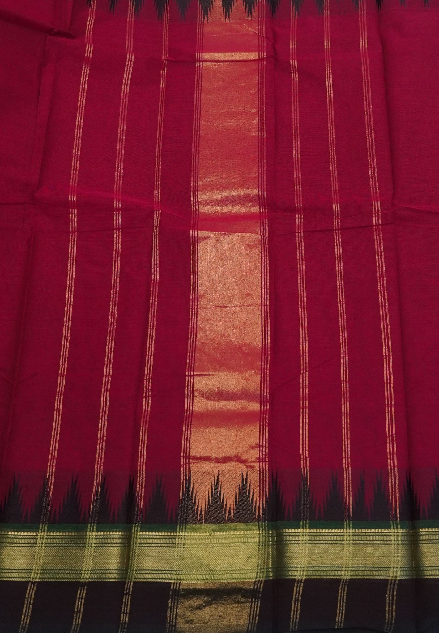 Chettinadu Cotton Saree-Magenta with Thazhampoo Border