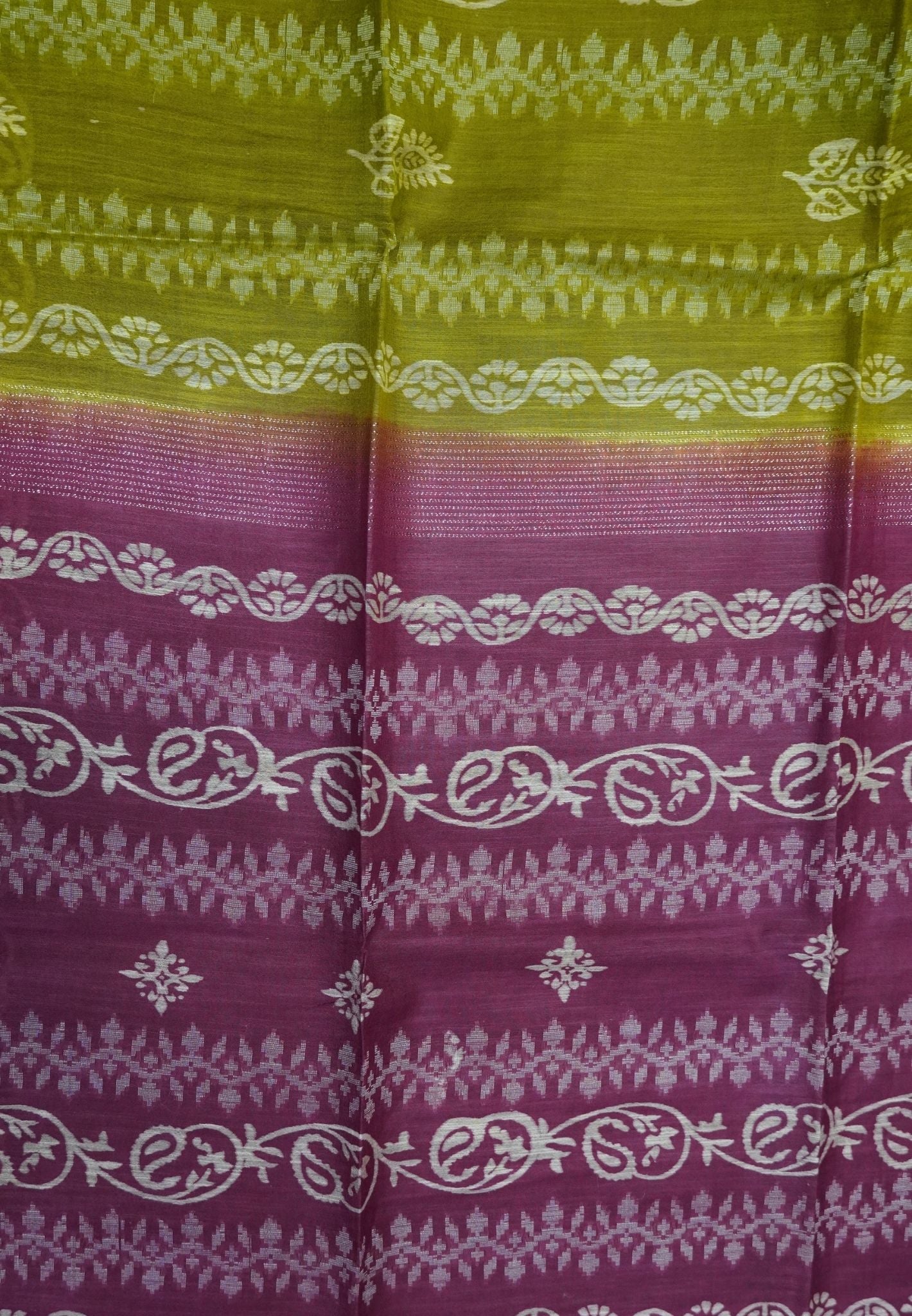 Bhagalpur Cotton Saree-Olive Green