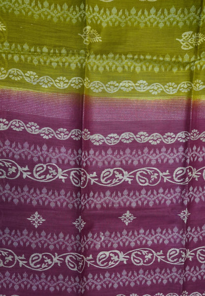 Bhagalpur Cotton Saree-Olive Green