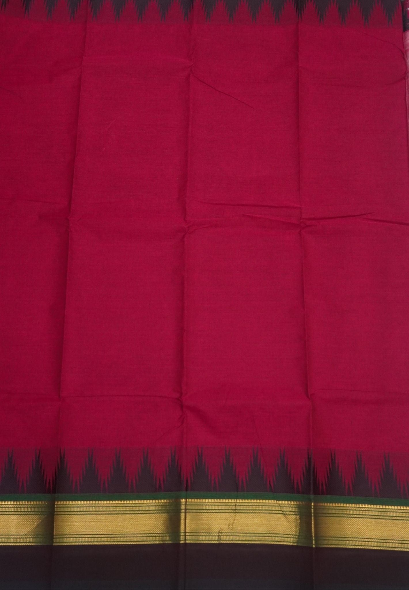 Chettinadu Cotton Saree-Magenta with Thazhampoo Border
