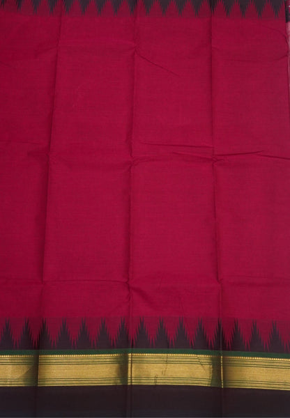 Chettinadu Cotton Saree-Magenta with Thazhampoo Border
