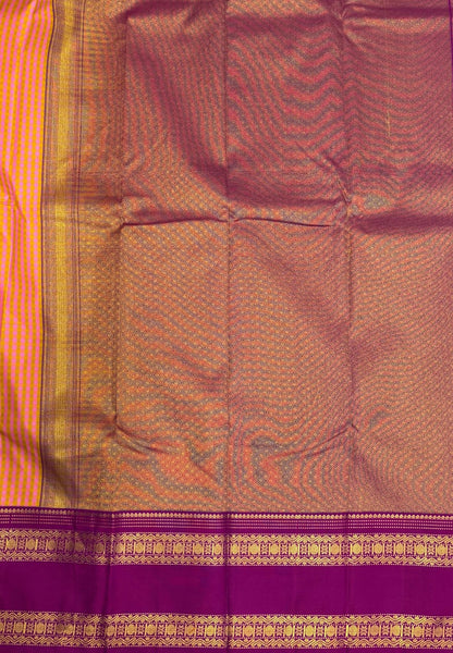 Budget Kanchipuram Saree-Pink with Contrast Border