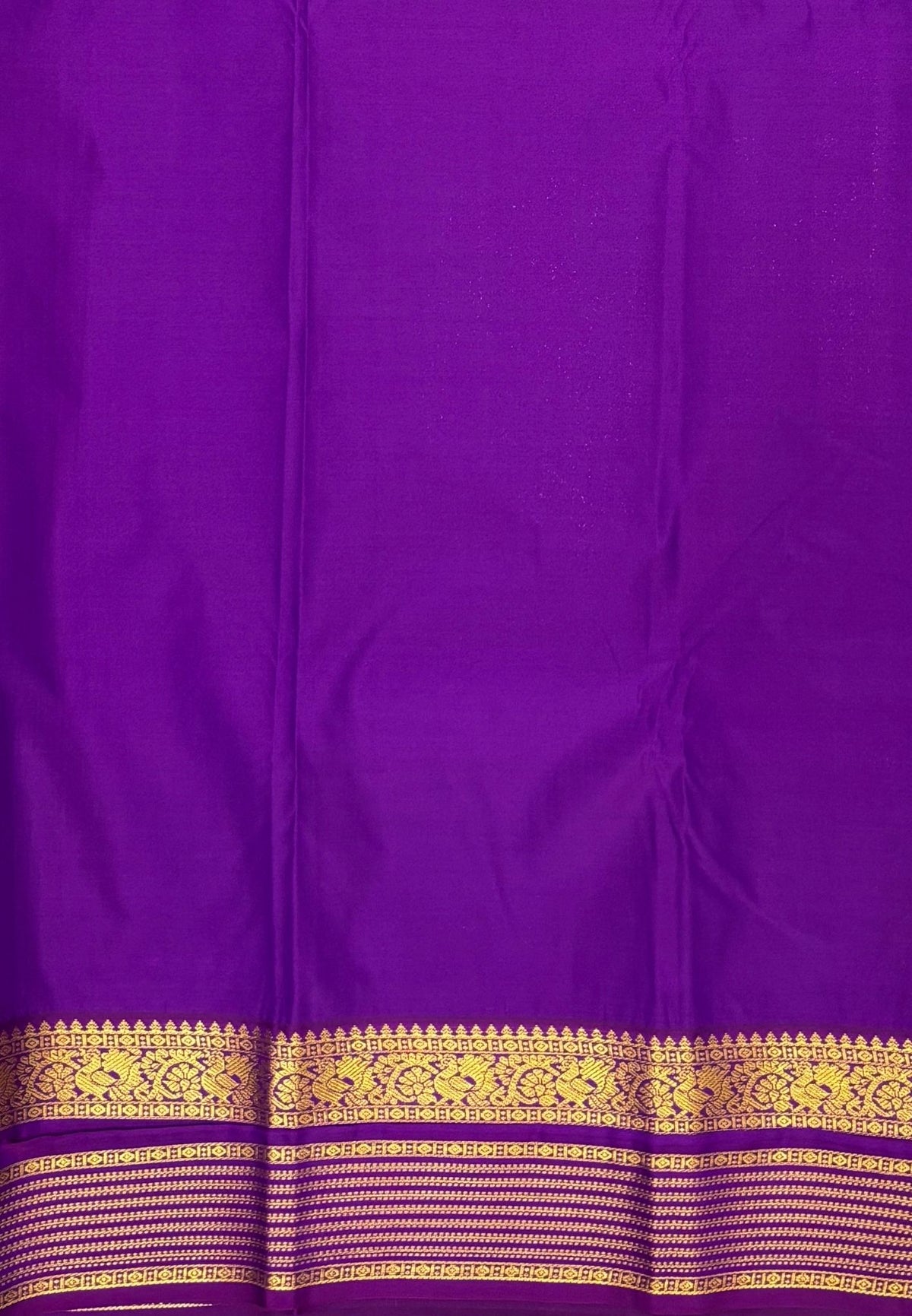 Budget Kanchipuram Saree-Light Green In Floral Zari Panel With Contrast Border
