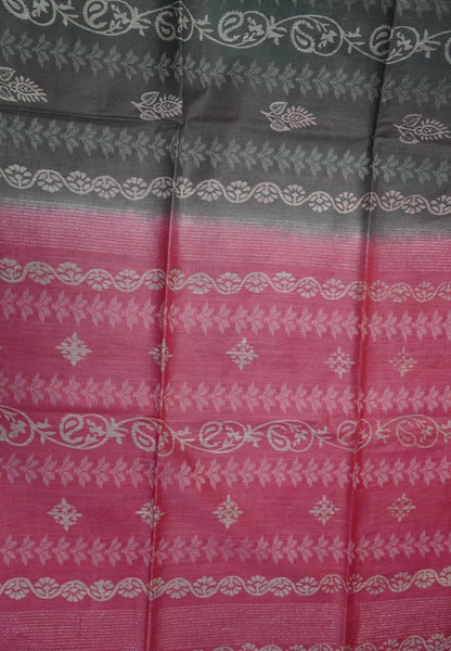 Bhagalpur Cotton Saree-Grey