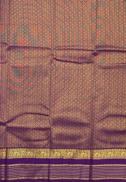 Budget Kanchipuram Saree-Olive Green In Traditional Peacock Zari With Contrast Border