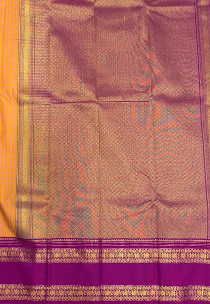 Budget Kanchipuram Saree-Light Pink with Contrast Border