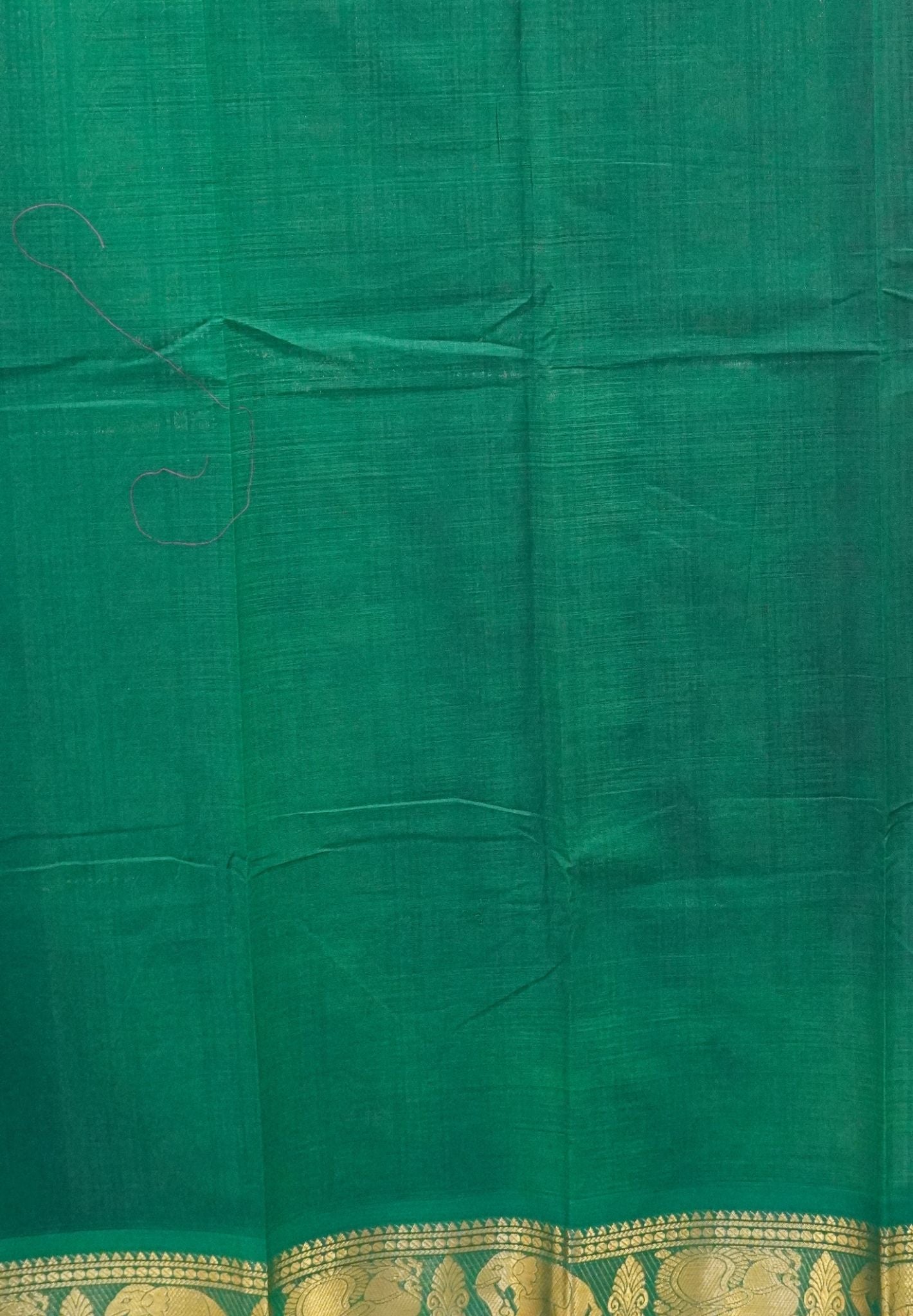 Chettinad Cotton Saree–Magenta with Elephant Zari Border