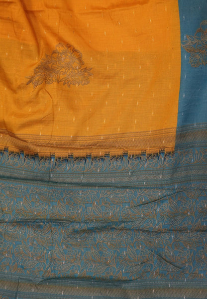 Semi Tussar Saree-Yellow with Mini Zari Dots