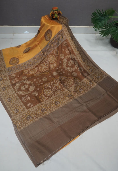 Premium Silk Saree-Mustard