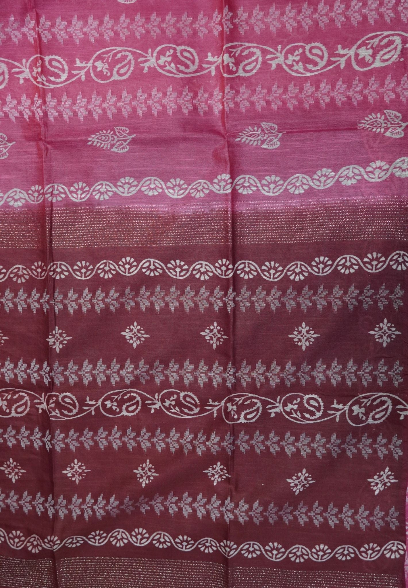 Bhagalpur Cotton Saree-Dark Pink