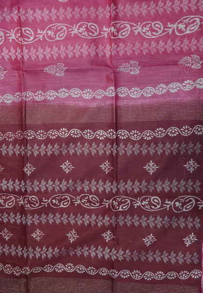 Bhagalpur Cotton Saree-Dark Pink