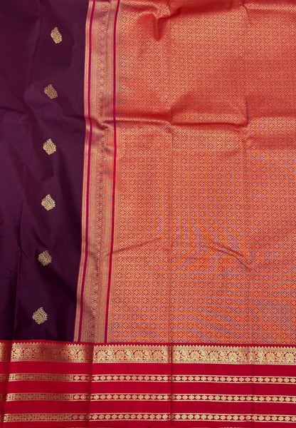 Budget Kanchipuram Saree-Wine with Contrast Border