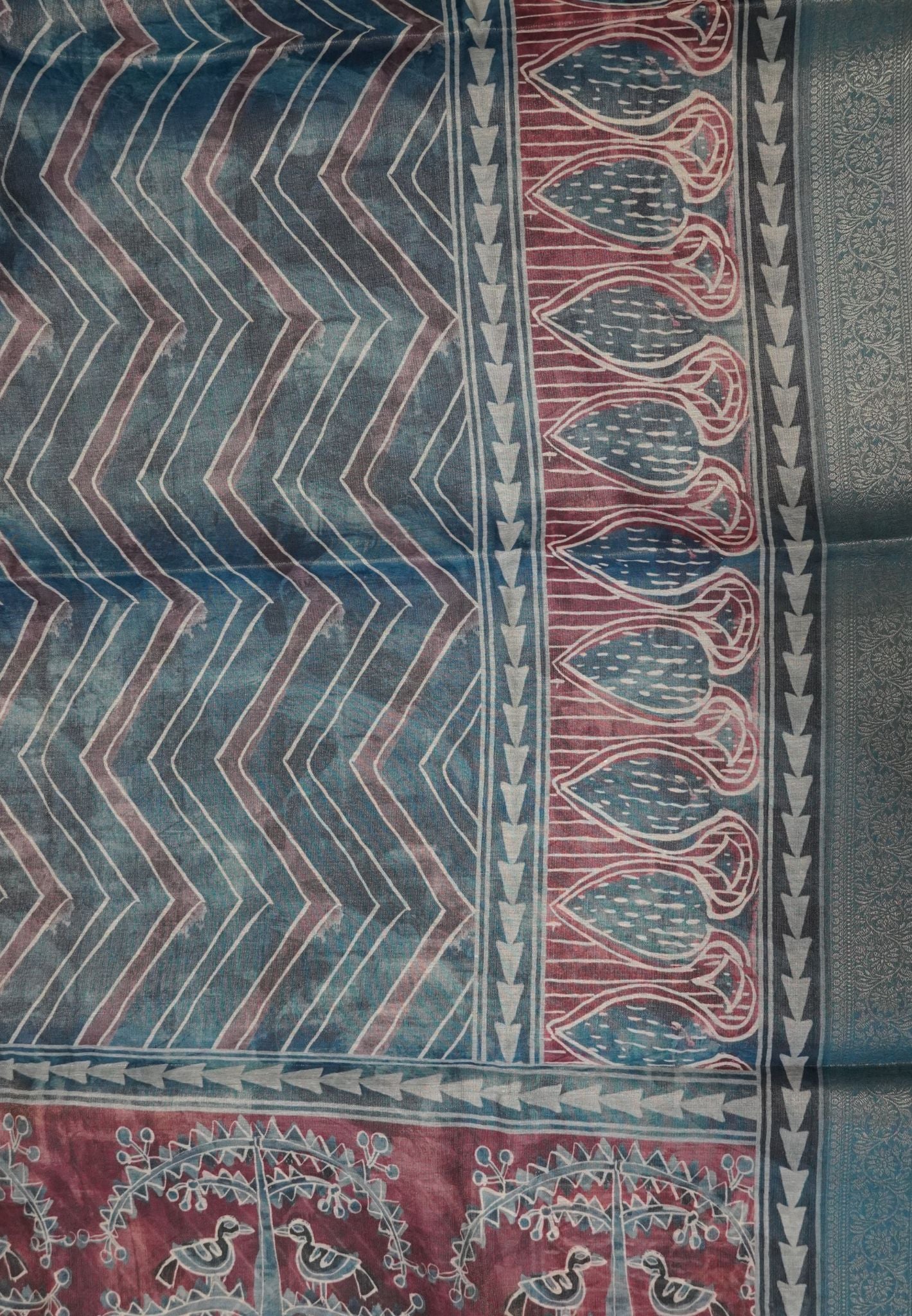 Tissue Kota Saree-Dark Blue
