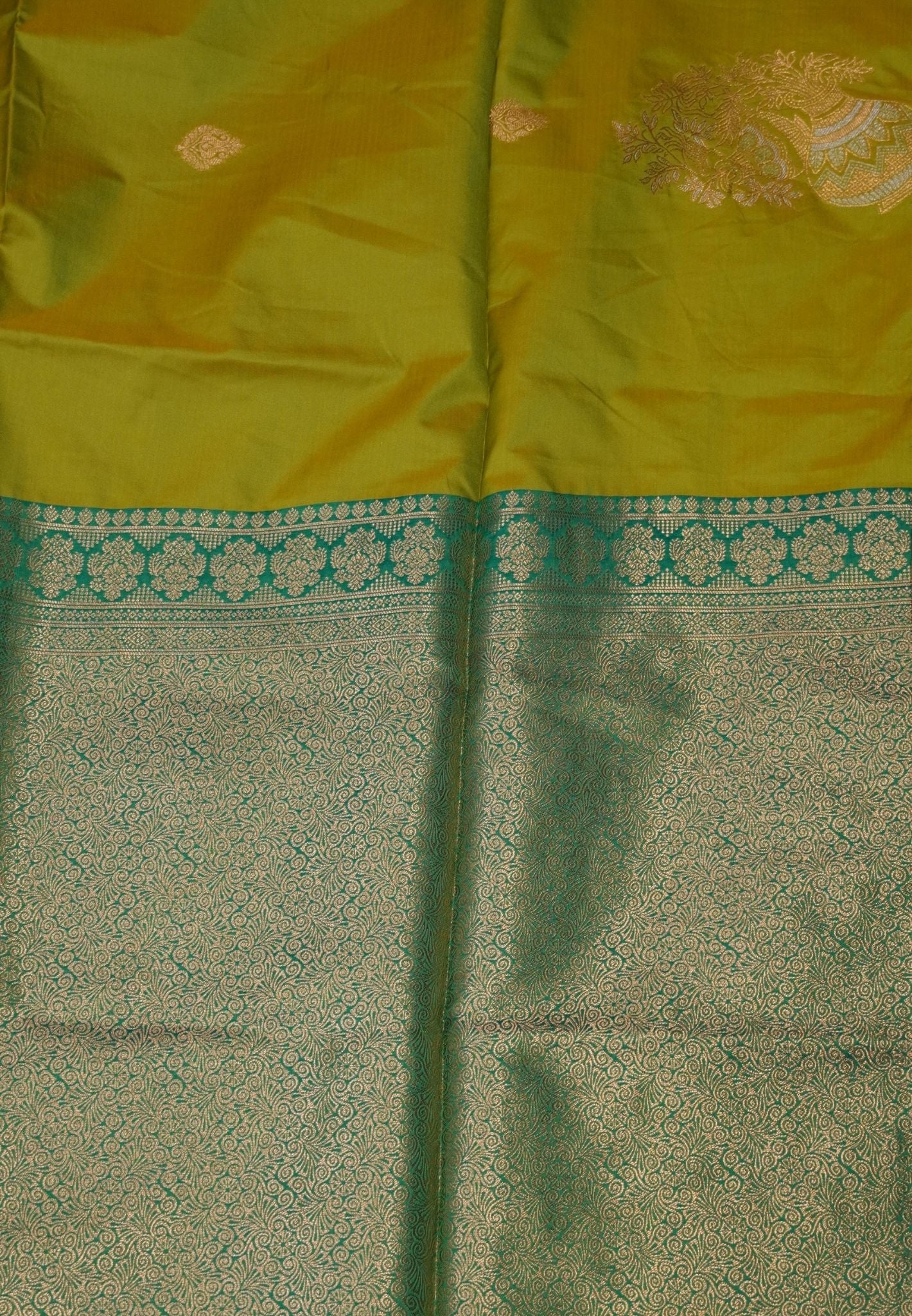 Semi Silk Saree-Mehandi Green
