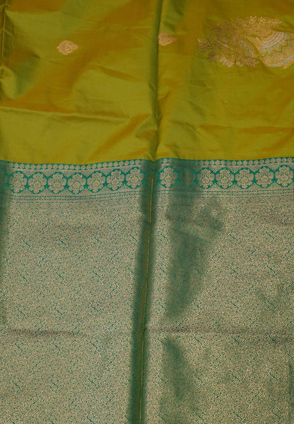 Semi Silk Saree-Mehandi Green