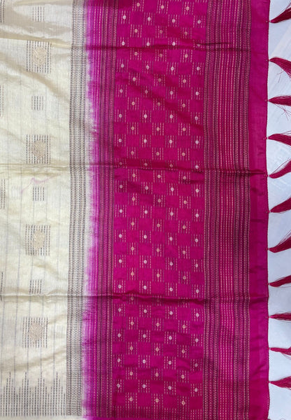 Chanderi Saree-Off White with Zari Lines