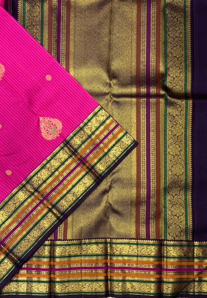 Pure Silk Saree-Pink with Varusaipet Border