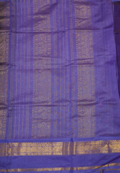 Pure Silk Cotton Saree-Tone of Violet with Contrast Border in Vairaoosi