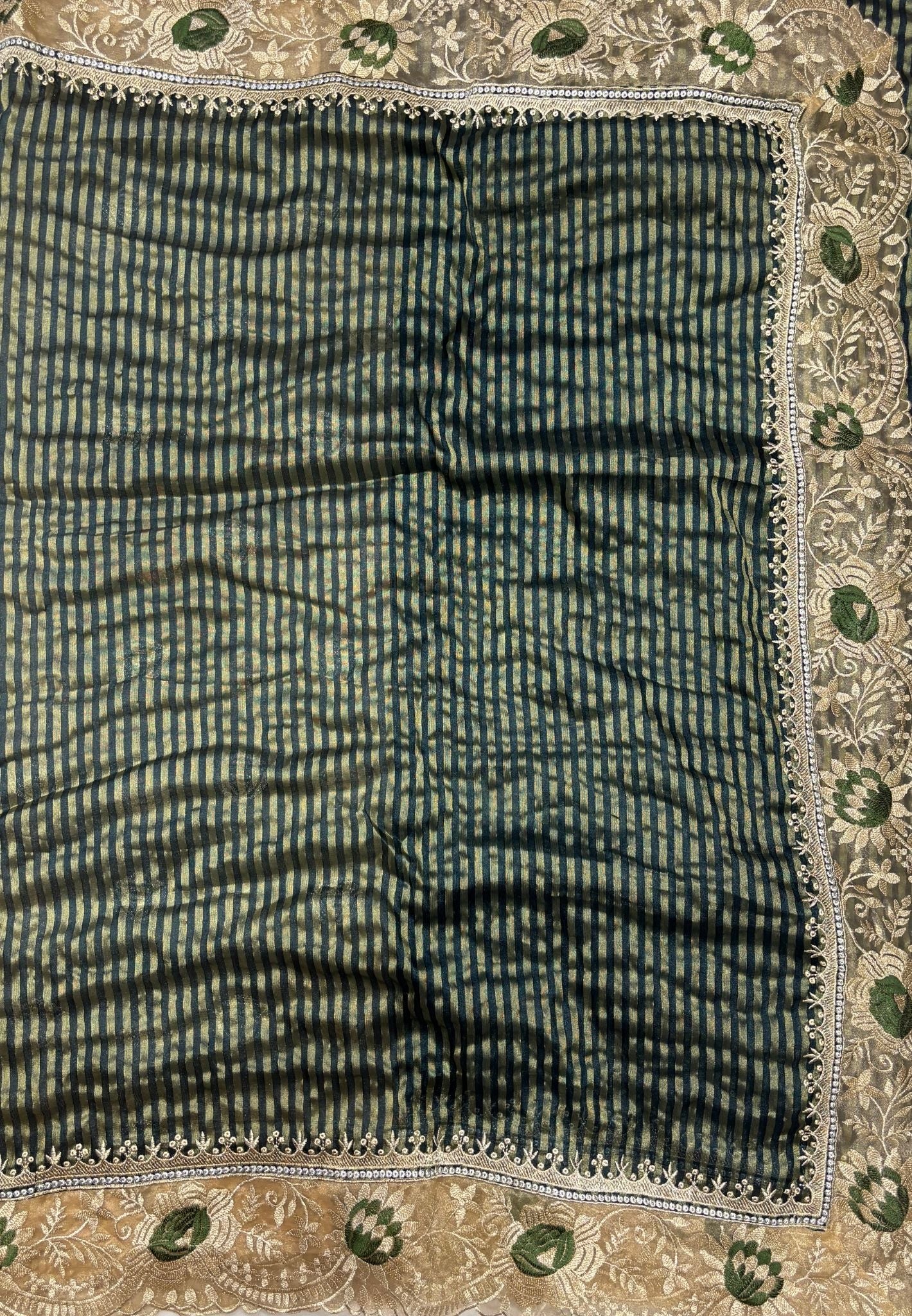 Designer Saree-Bottle Green