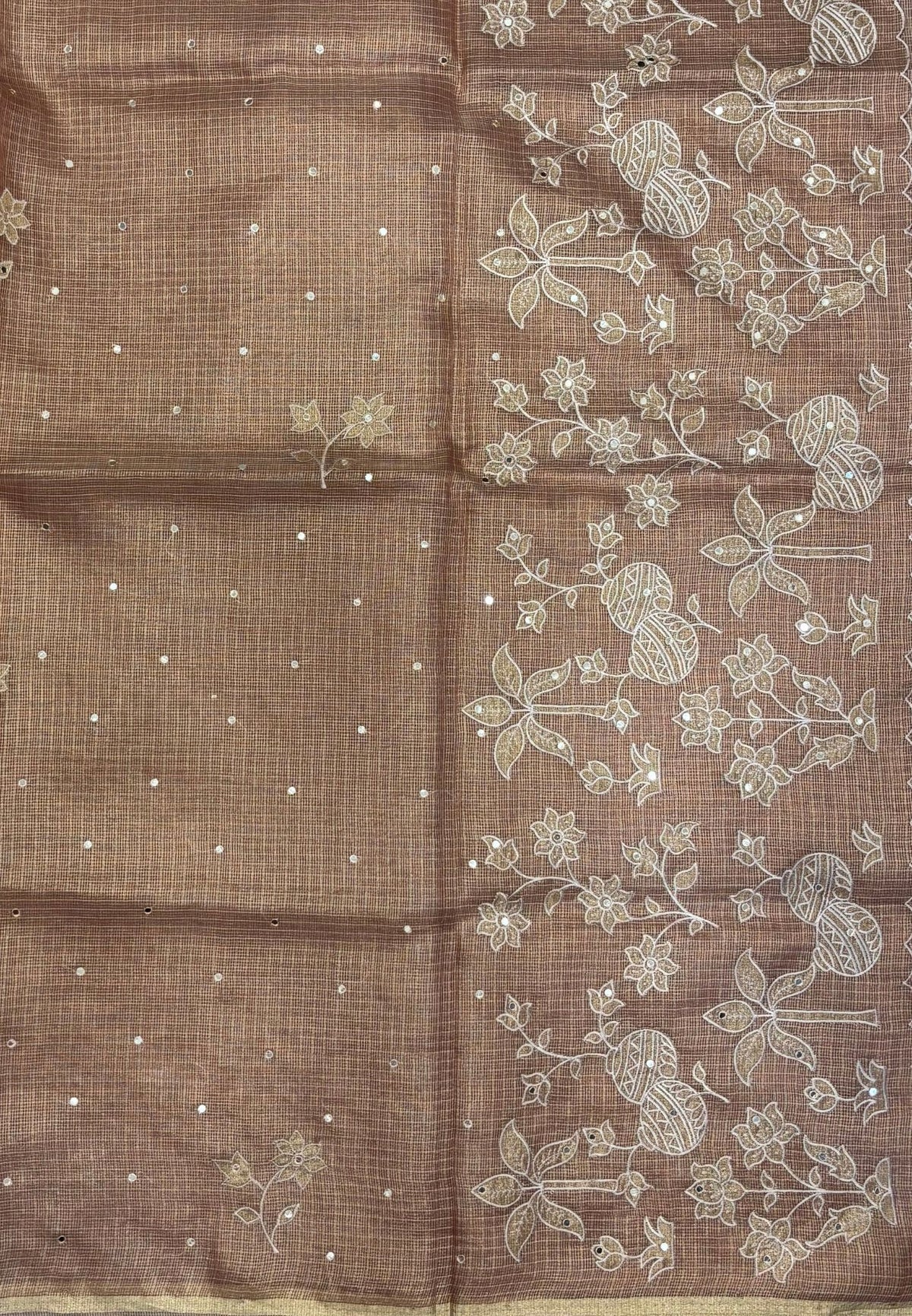 Kota Saree-Red In Floral Applique Border