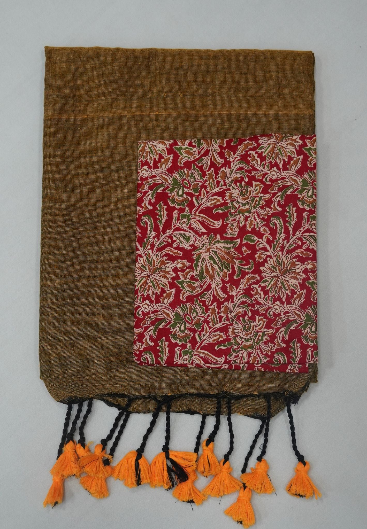 Khadi Cotton Saree - Khaki