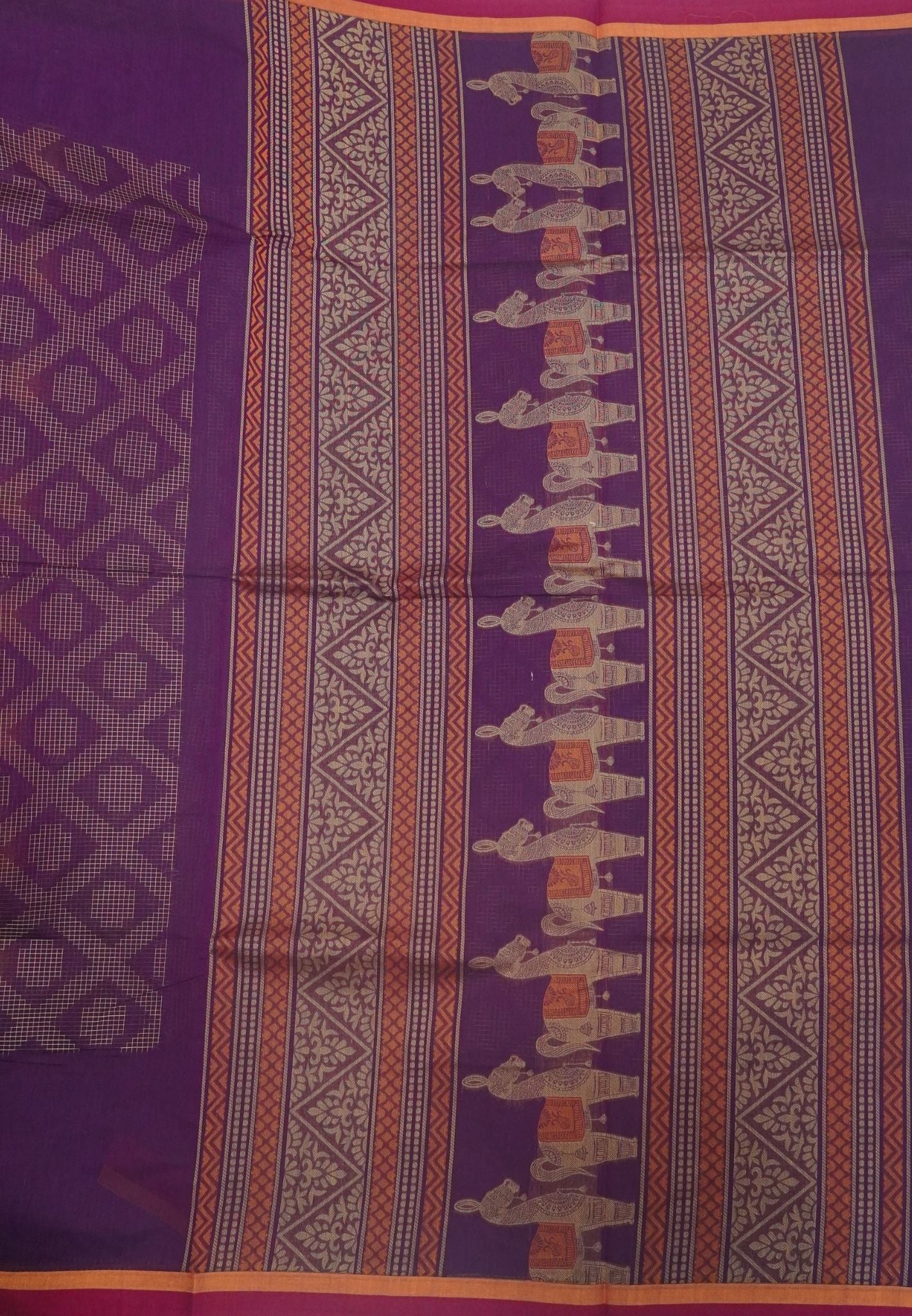 Cotton Saree-Purple in Thread Work