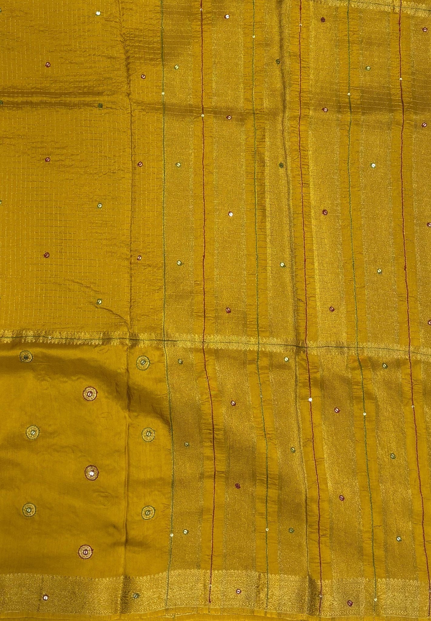 Viscose Saree-Mehandi Green In Fine Stripe Zari Border
